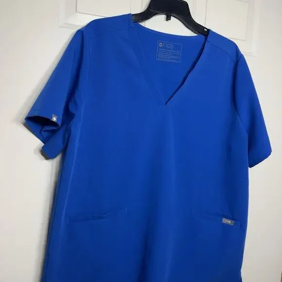 FIGS Women’s Casma Three-Pocket Scrub Top in Royal Blue Size XXL - Picture 2 of 5